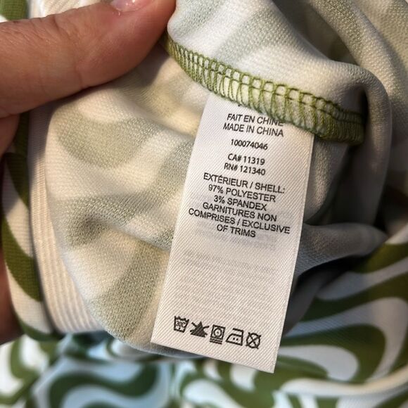 NWT Garage Olive and White Wave Flare Pants - Picture 3 of 7